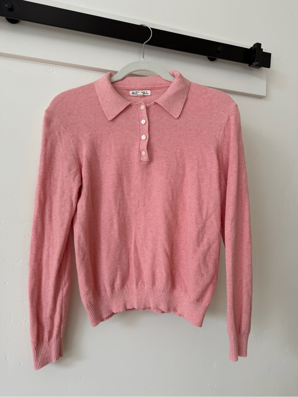 Alex Mill Rose Pink Polo Knit Top